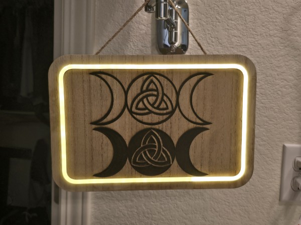 Custom Sign Engraving LED Wooden Rectangle Sign Paint Kit, Unfinished Wood Surface, 11.02 in. x 1.4 in. x 7.4 in.